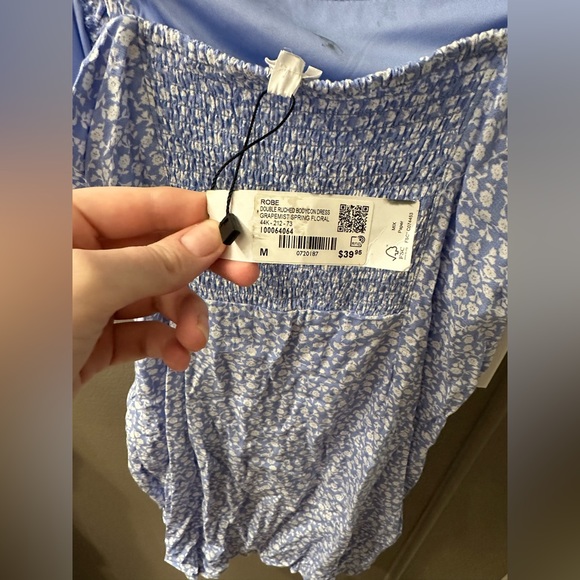 Garage Double Ruched Bodycon Dress Floral Blue Medium Brand New - Picture 4 of 6